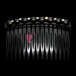 Pieptene din plastic BT027CC Negru pentru par cu perlute Negre